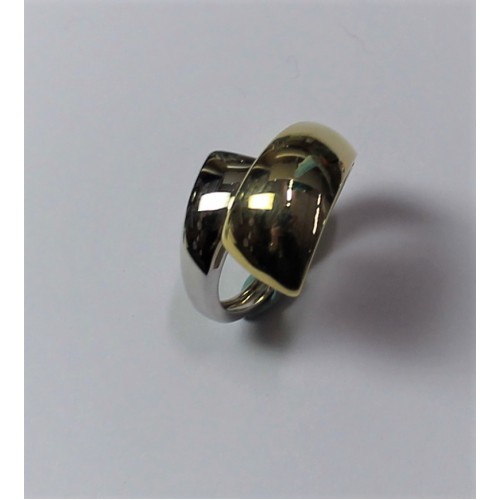 Monzario D'oro bicolor gouden ring mt 55 breedte 16mm - 603727